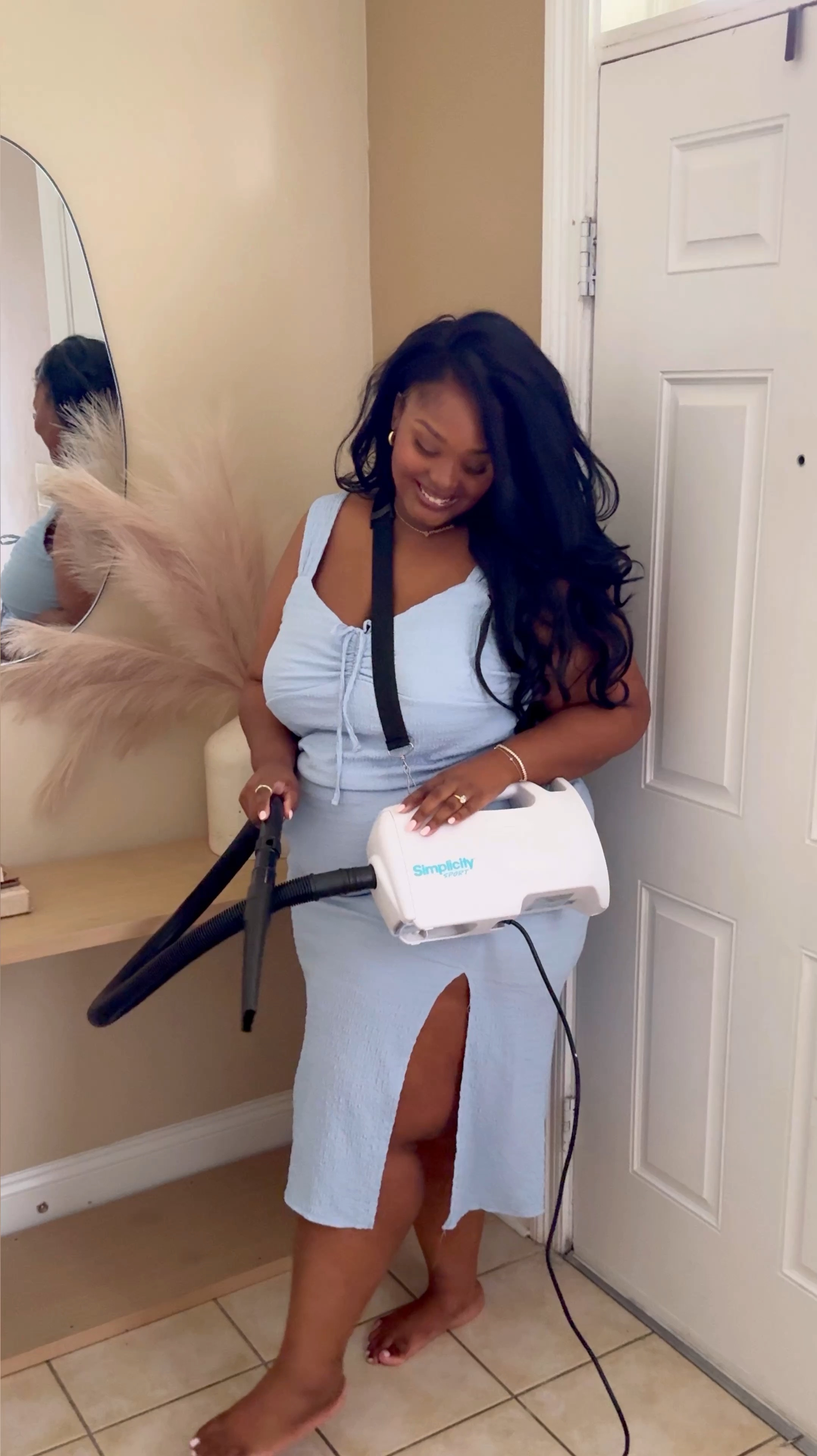 #ad | Our Sunday Refresh with  @simplicityvacuums 🩵 My Husband and I have really been enjoying how powerful and portable their newly redesigned Sport Vacuum is! It comes with so many different attachments, a mesh bag, and the cord is long making those hard to reach spots easy to get! ✨ 

#LTKHome #LTKVideo