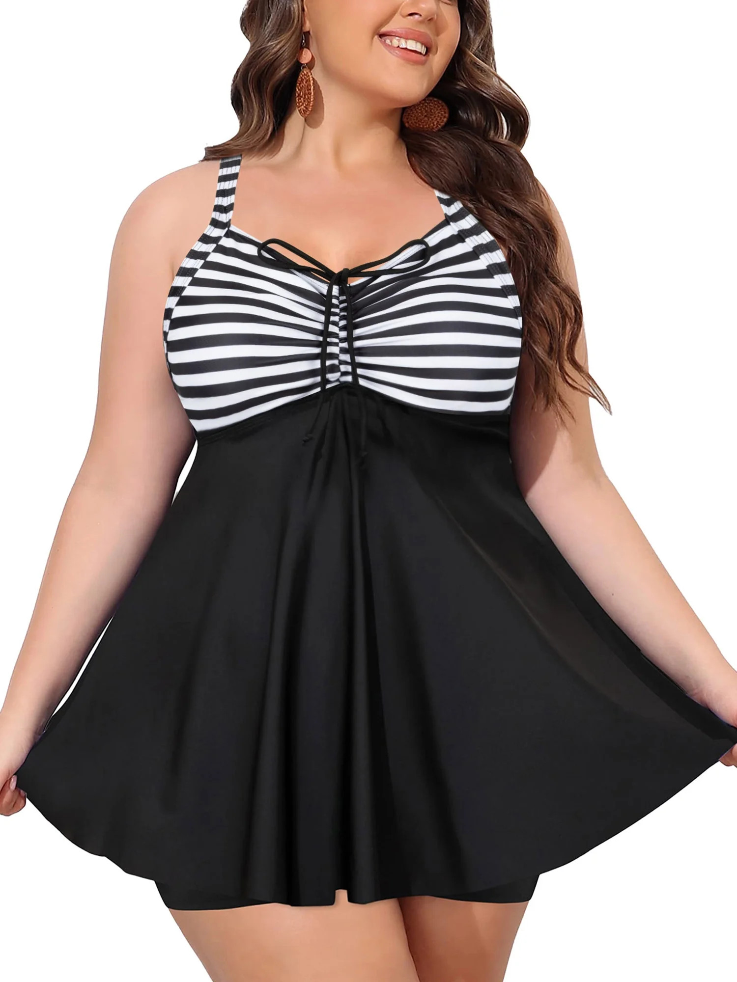 Zenbriele Women's Plus Size Swim Dress Bathing Suits Flowy Tankini Boyshorts Swimsuit | Walmart (US)