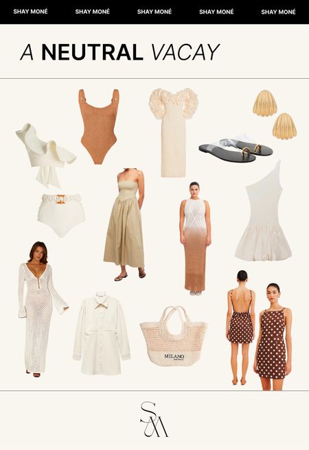 My top vacation picks, Summer dresses, shell earrings, raffia tote bag, swimsuits, polka dots, sandals that will go with everything 

#LTKshoecrush #LTKtravel #LTKswim