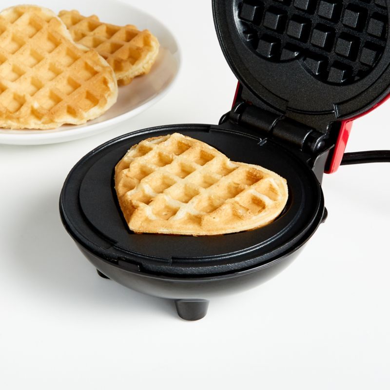 Dash Heart Mini Waffle Maker + Reviews | Crate and Barrel | Crate & Barrel
