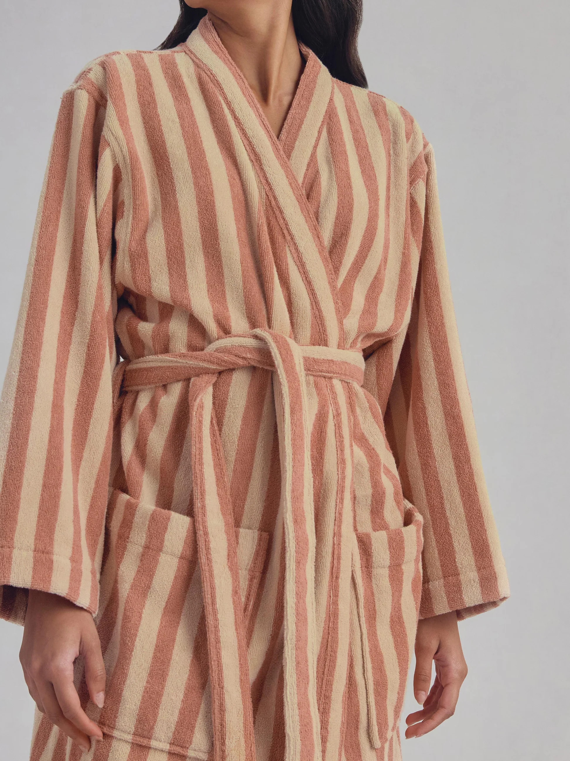  Stripe Cotton Robe | Piglet