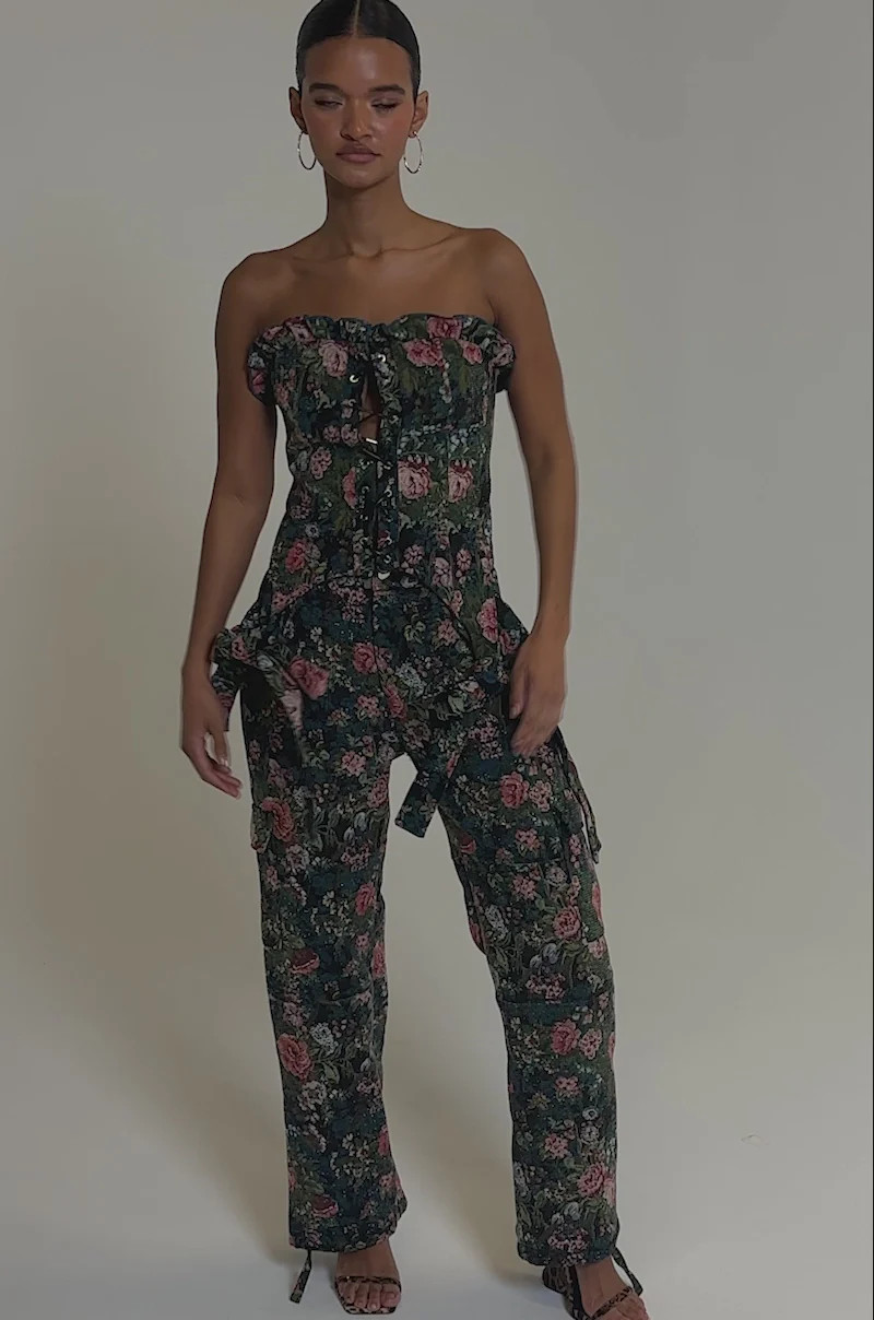 I WANT YOU FLORAL RHINESTONE TROUSER | AKIRA