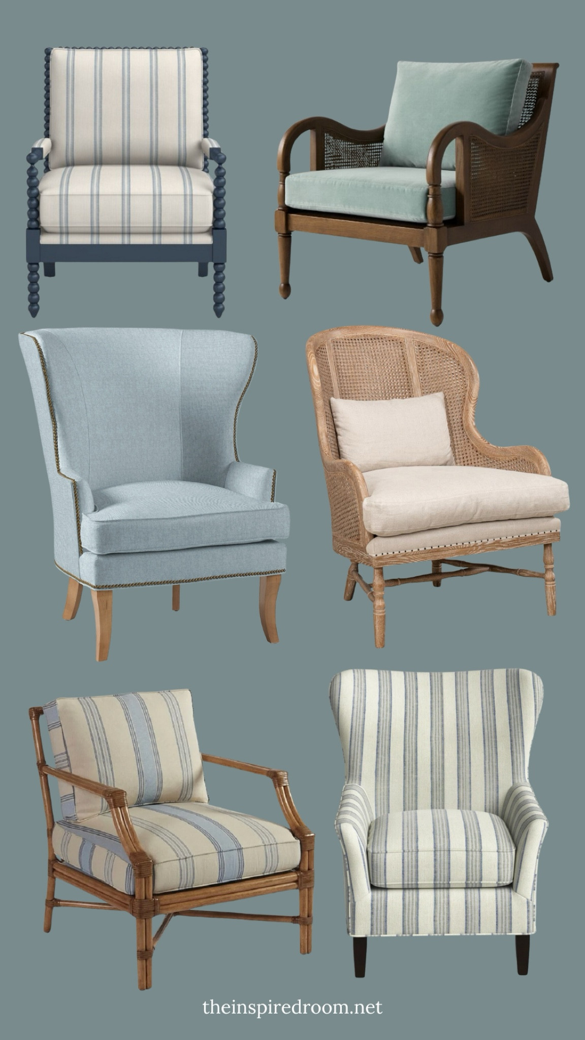 Livi room arm chair round up - upholstered rattan cane spindle and striped — most have fabric and finish options 

#LTKStyleTip #LTKHome #LTKSaleAlert