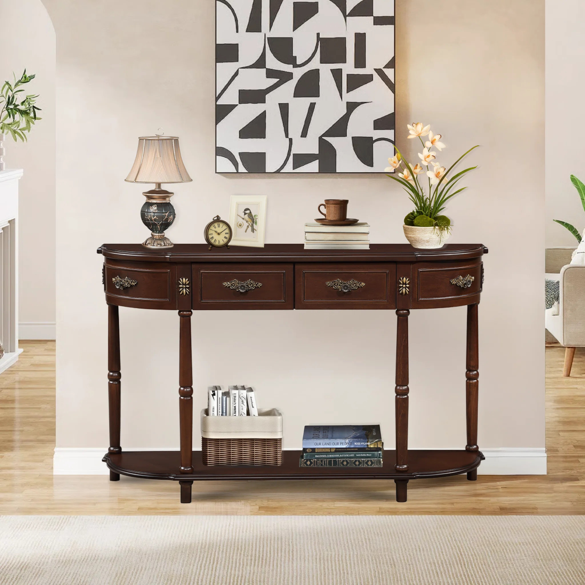 Driscilla Retro Style 52 inch Solid Wood Console/ Sofa Table | Wayfair North America