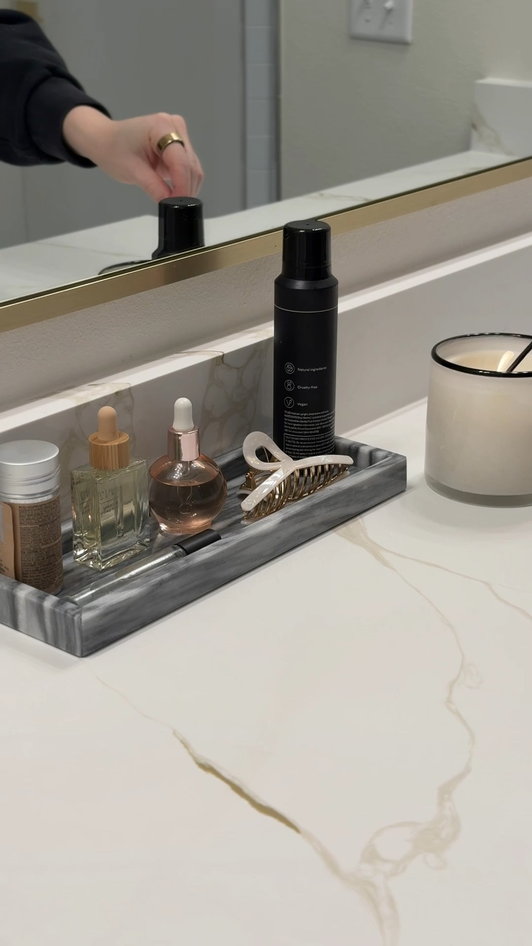 Such a simple way to keep a bathroom counter organized, small upgrades like this really make a difference! 

#LTKHome #LTKFindsUnder50 #LTKgrwm