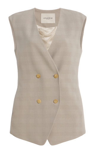 Collarless Double-Breasted Jacquard Vest | Moda Operandi (Global)