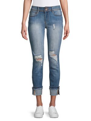 Design Lab - Split Cuff Cropped Jeans | Lord & Taylor