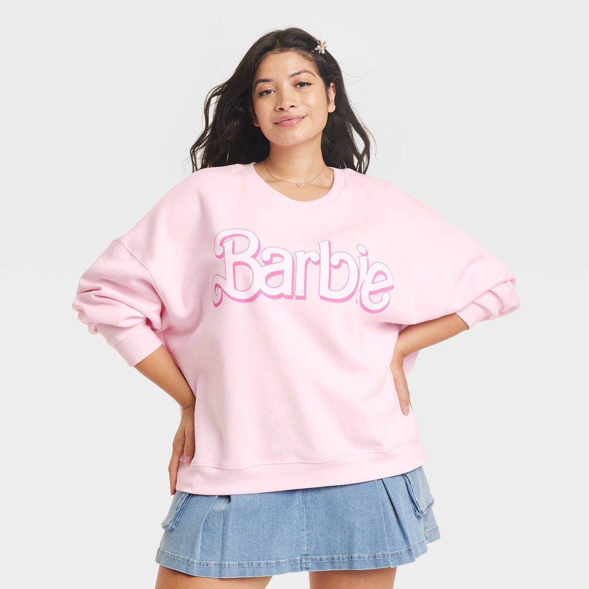 Women's Barbie Logo Graphic Sweatshirt - Pink | Target