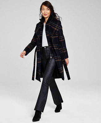 Womens Wool Blend Belted Wrap Coat, Created for Macys | Macy's