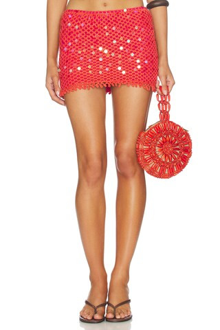 Elisha Sequined Hand Knitted Crochet Trim Mini Skirt
                    
                    Ind... | Revolve Clothing (Global)