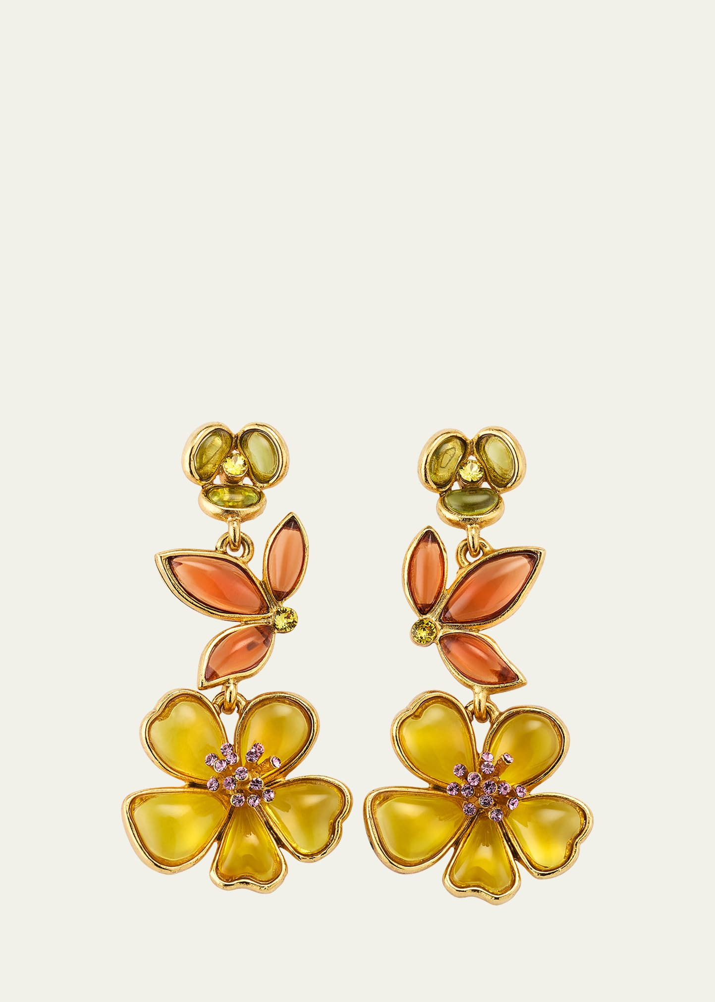 Oscar de la Renta Cloudy Resin Floral Earrings | Bergdorf Goodman