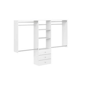 Closet Evolution 96 in. W - 120 in. W White L-Shaped Wood Closet System-WH42 - The Home Depot | The Home Depot