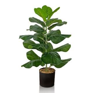 FOREVER LEAF 30 in. Ficus Lyrata Fake Plant - Artificial Plants for Home Decor Indoor, Faux Plants Indoor - Artificial Potted Plants | The Home Depot