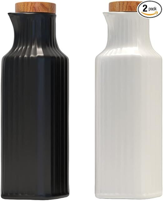 Danmu 2 Pack a Set Ceramic Oil and Vinegar Soy Sauce Maple Syrup Dispenser Bottle Jar for Kitchen... | Amazon (US)