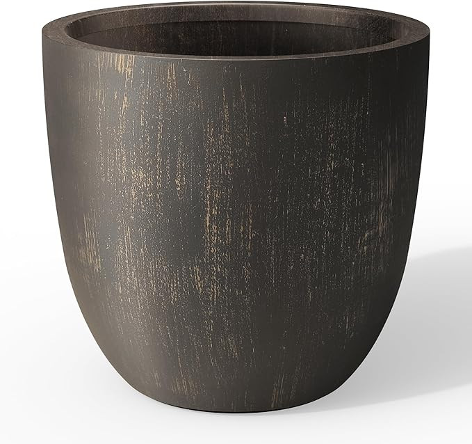 Kante 18 Inch Dia Round Concrete Planter, Indoor Outdoor Large Plant Pot with Drainage Hole and R... | Amazon (US)