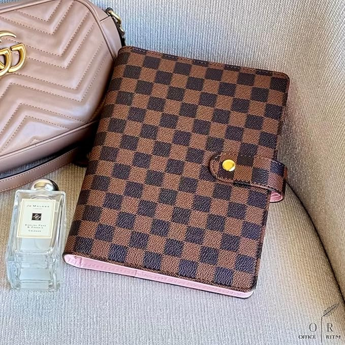 OFFICE RITM™ PU Checkered Leather A5 Six Ring Binder Planner Cover with 160 Pages of Daily To D... | Amazon (US)