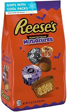 REESE'S Miniatures Milk Chocolate Peanut Butter Cups Candy, Halloween, 31 oz Bulk Bag | Amazon (US)