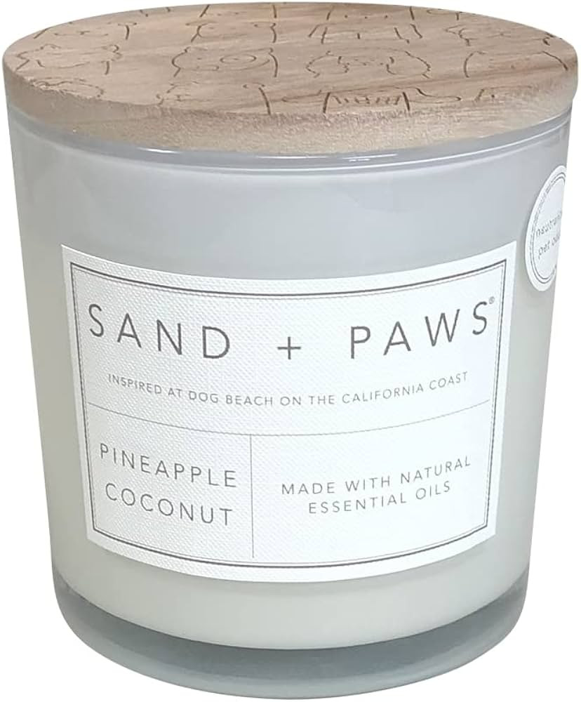 Sand + Paws Scented Candle - Pineapple Coconut - Additional Scents and Sizes –Luxurious Air Fre... | Amazon (US)