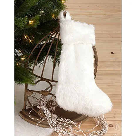 NoÃ«l Blanc Faux Fur Design White Holiday Christmas Stocking, One Piece | Walmart (US)