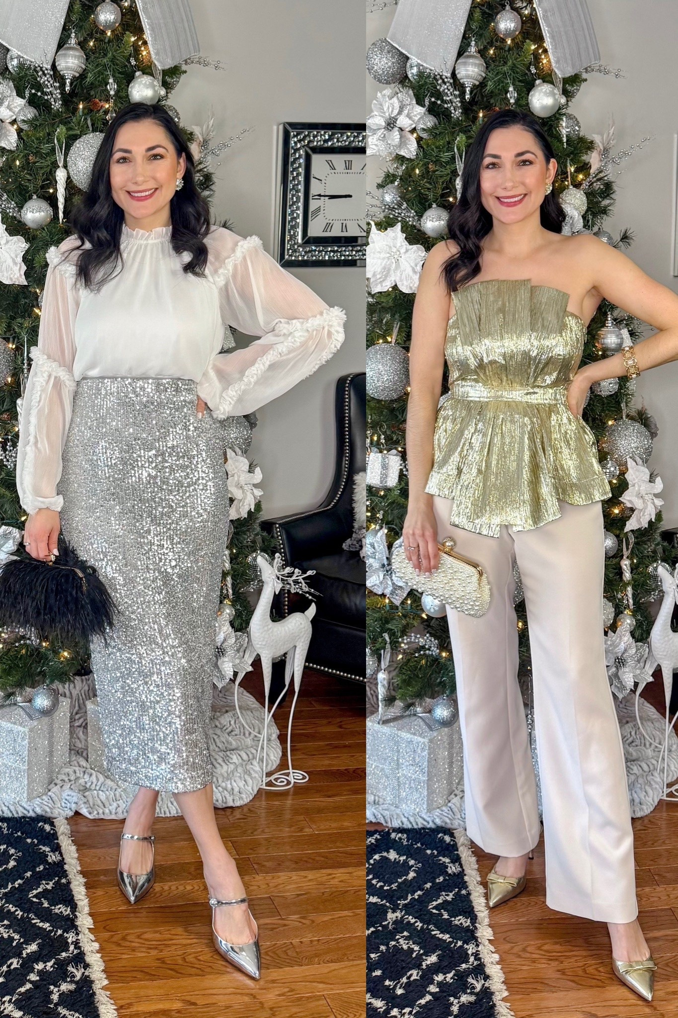 Silver or Gold🩶💛
Classy NYE outfit ideas 

#nyeoutfits #newyearsoutfit #holidayparty #holidayoutfits #classystyle 


#LTKHoliday #LTKSeasonal #LTKBeauty