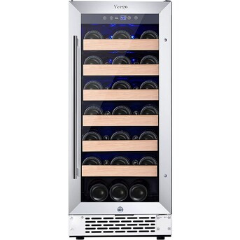 Yeego 15-in W 33-Bottle Capacity Black Built-In /freestanding Wine Cooler | Lowe's