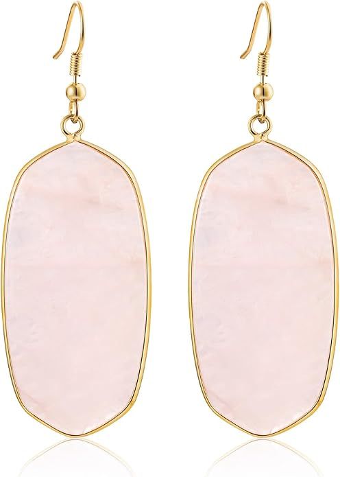 SELOVO Crystal Stone Statement Earrings Fishhook Drop Dangle Earrings Gold Tone | Amazon (US)