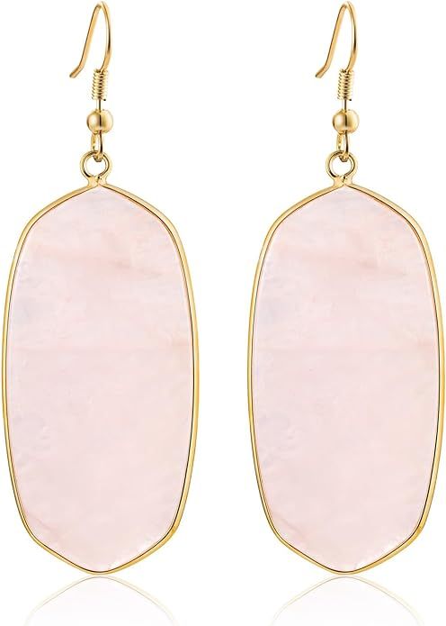 SELOVO Crystal Stone Statement Earrings Fishhook Drop Dangle Earrings Gold Tone | Amazon (US)
