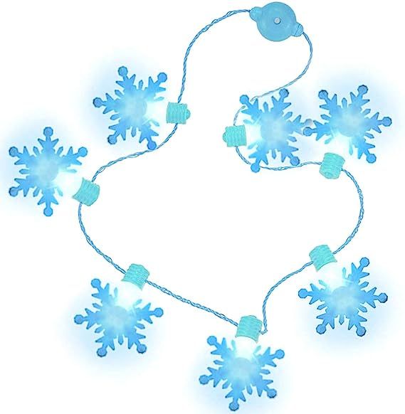 FUTUREPLUSX Light Up Snowflake Necklace, Christmas Light Necklace LED String Lights Winter Frozen... | Amazon (US)