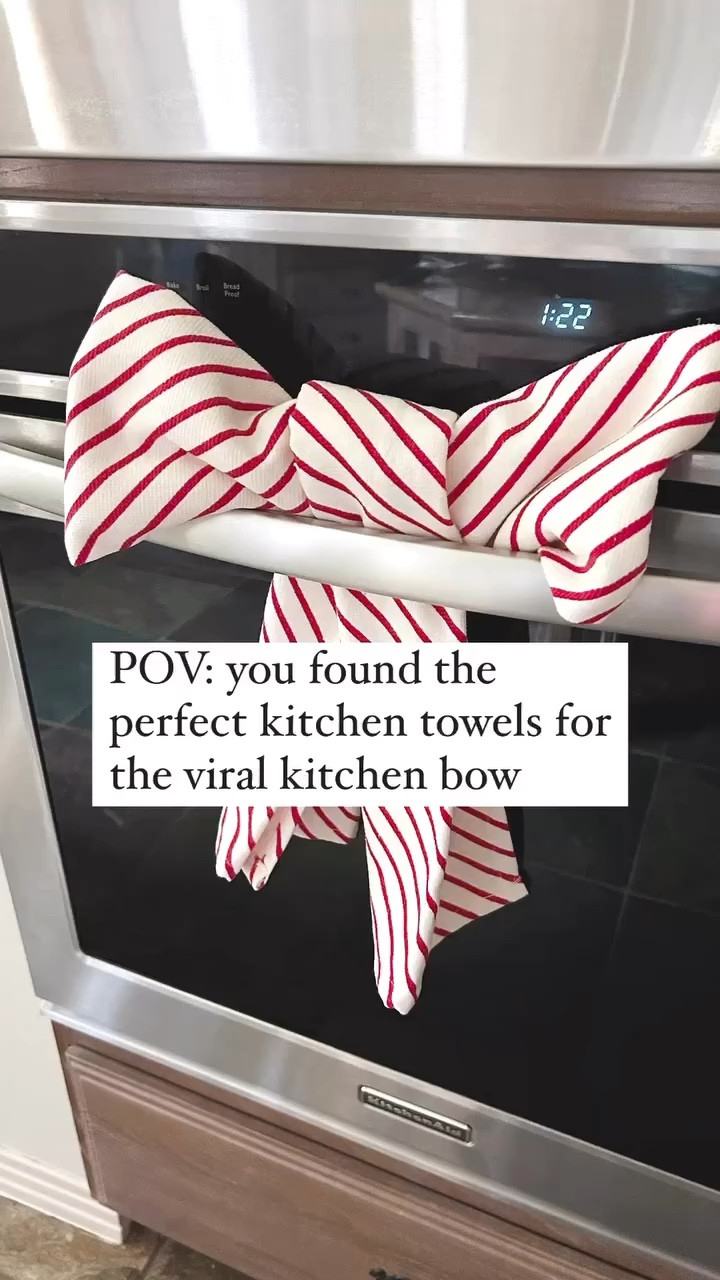Who tried this and it didn't work? That was me last year until I found these towels @target 

They are thick enough to be nice quality but not too much to not make a pretty bow. Perfect! 

The best part? They are only $3 each- so $6 a bow. Put a bow on it!

Follow along for more realistic tips for decorating this holiday!

Target finds, holiday decorating, holiday decor, kitchen, target deals, Christmas, holiday inspo

#LTKHome #LTKHoliday #LTKSeasonal