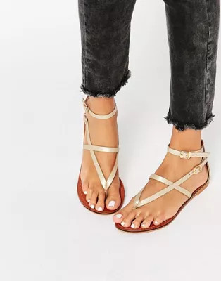 ASOS - FORCEFUL - Sandali piatti in pelle | ASOS (Global)