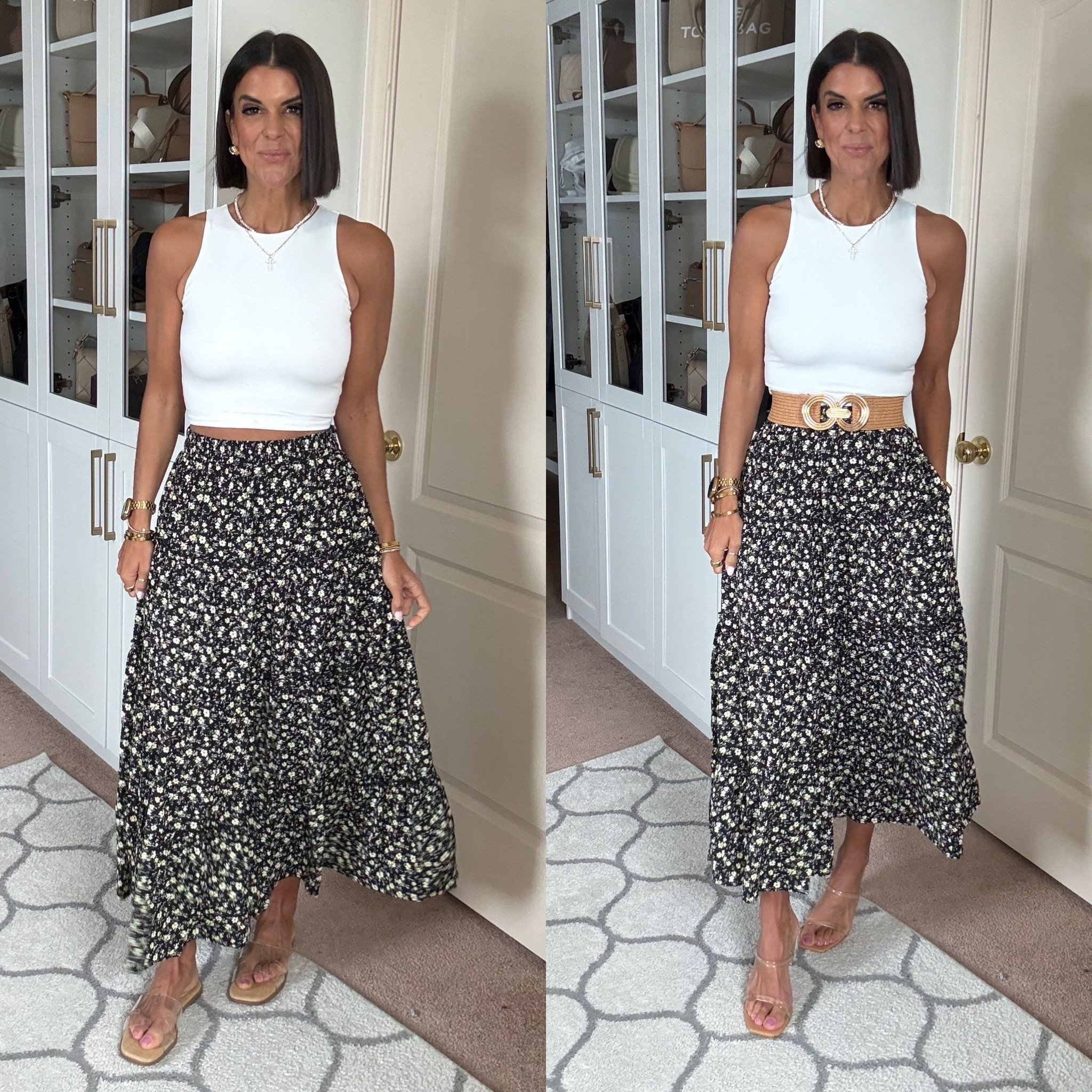 Size xs and n tank size small in skirt

#LTKSeasonal