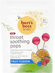 Burt's Bees Kids Throat Soothing Pops, Fruit Fusion, 15 Count | Amazon (US)