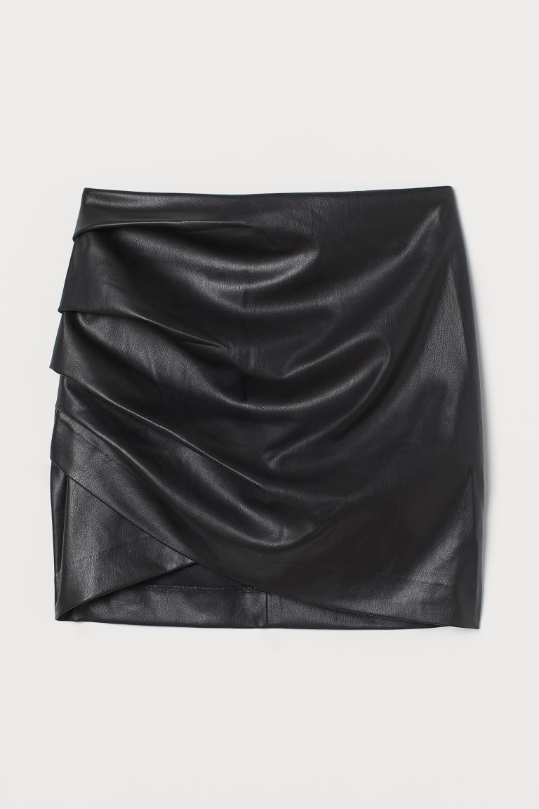 H & M - Draped Mini Skirt - Black | H&M (US + CA)