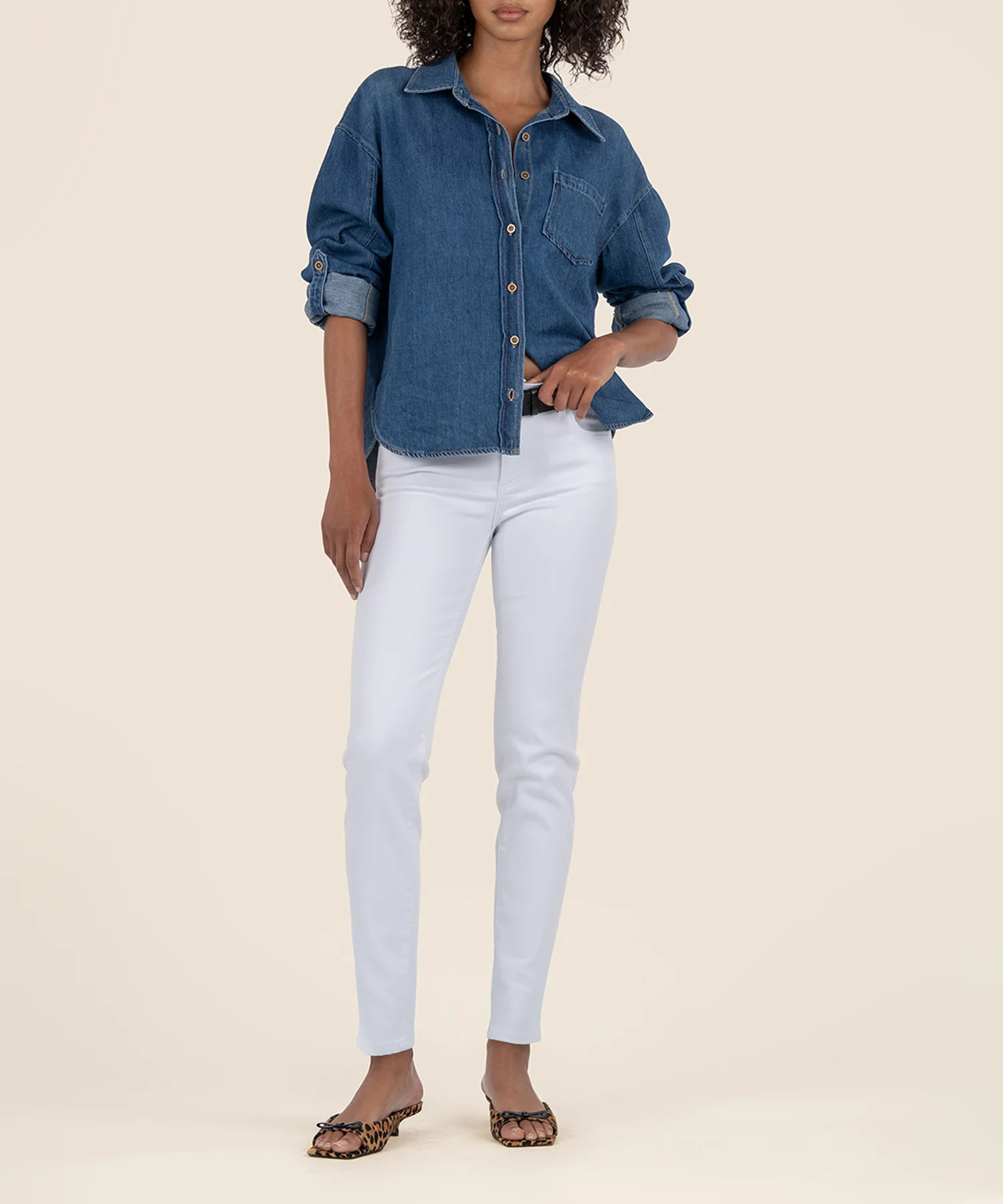 Diana Mid Rise Relaxed Fit Skinny in Optic White - Kut from the Kloth | Kut From Kloth