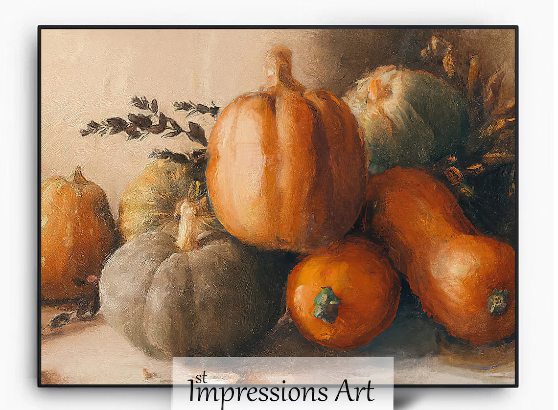 Vintage Pumpkin Painting  Fall Printable Wall Art  Autumn - Etsy | Etsy (US)