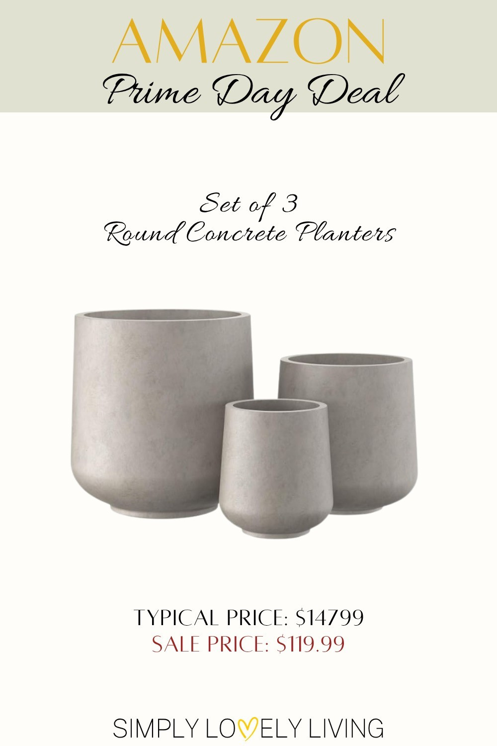 Amazon Prime Day Deal. Set of 3 round concrete planters. 

#LTKSaleAlert #LTKHome