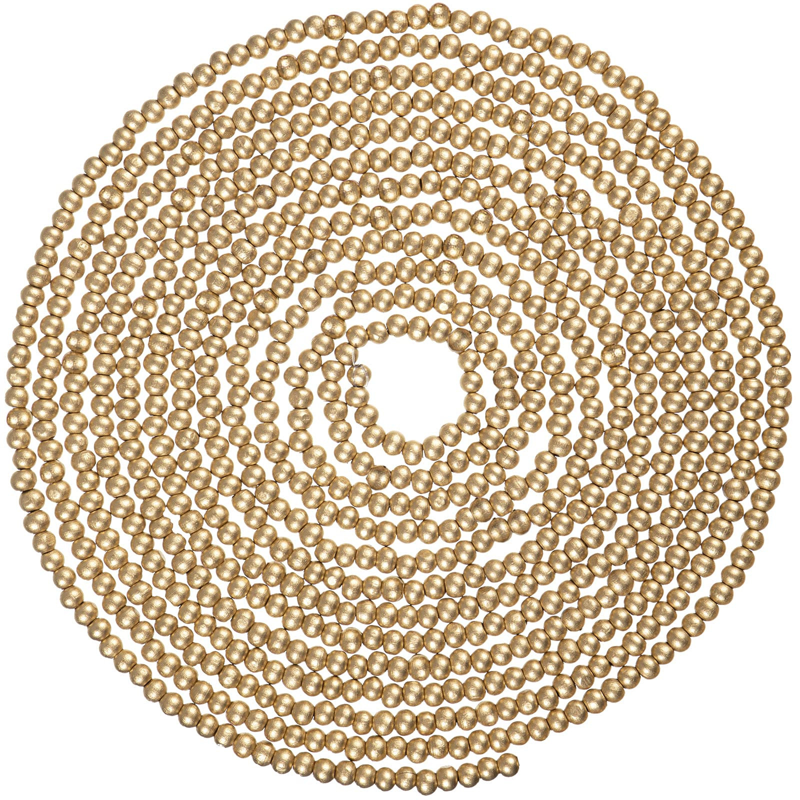 Wooden Bead Garland Round Bead Wreath Christmas Party Holiday Decorations (Gold,1 Piece) | Amazon (US)