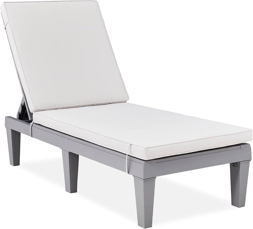 Best Choice Products Outdoor Lounge Chair, Resin Patio Chaise Lounger for Poolside, Backyard, Por... | Amazon (US)