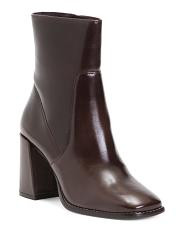Leather Joni Heeled Booties For Women | TJ Maxx