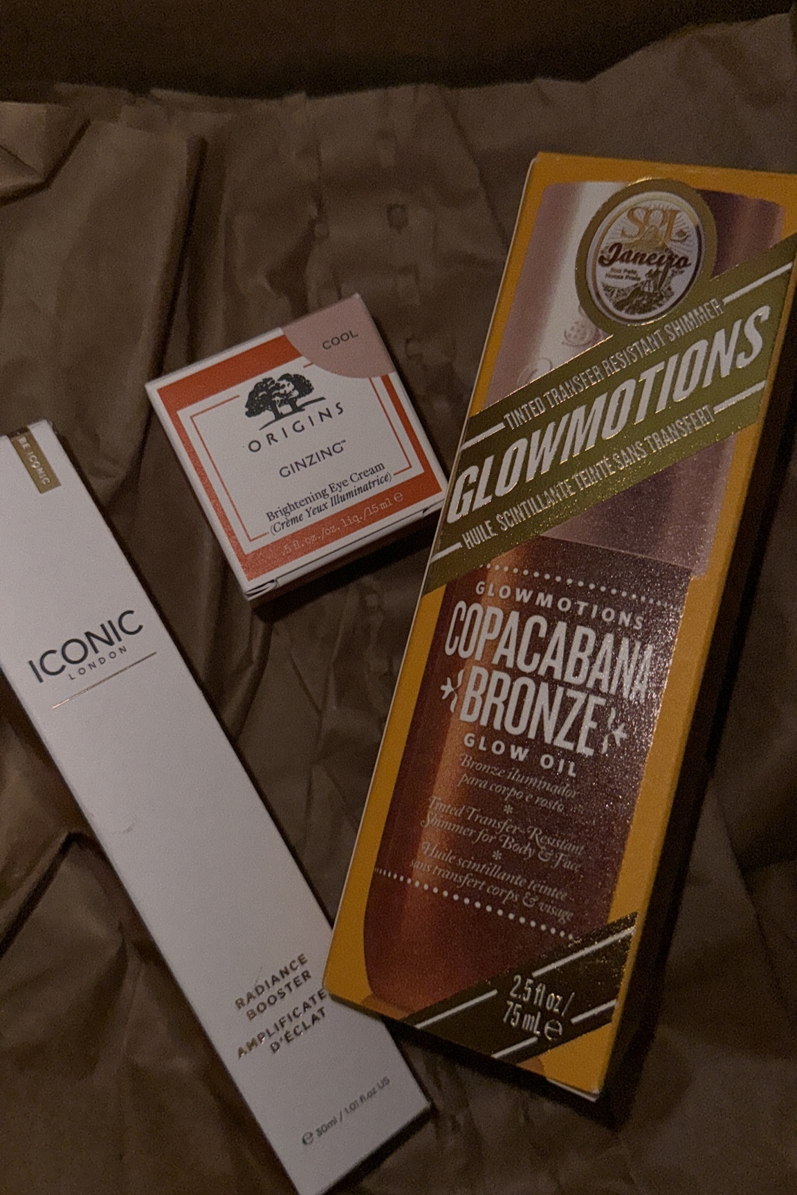 My beauty favorites! Sol de janeiro glow oil; iconic London radiance booster, origins eye cream 

#LTKbeauty