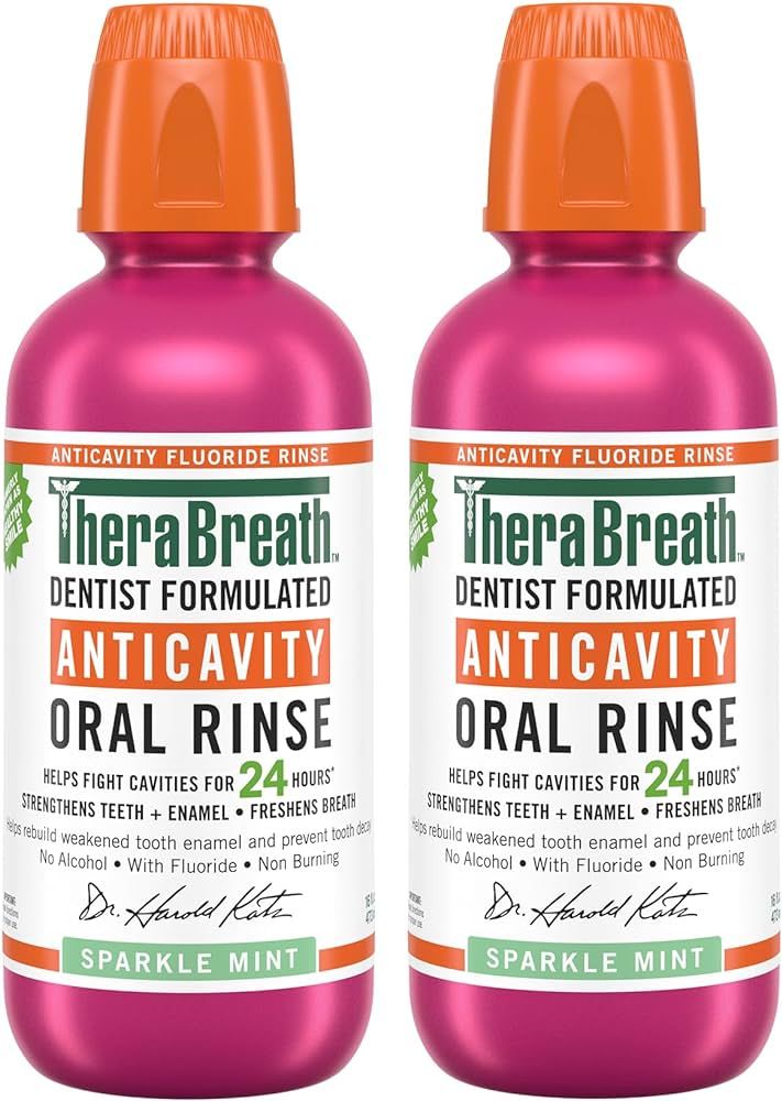 TheraBreath Cavity,Bad Breath Healthy Smile Dentist Formulated 24-Hour Oral Rinse, Fluoride Mouth... | Amazon (US)