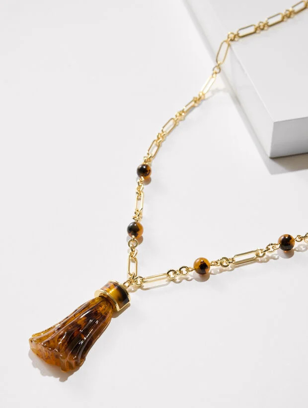Tortoiseshell Tassel Necklace | Talbots
