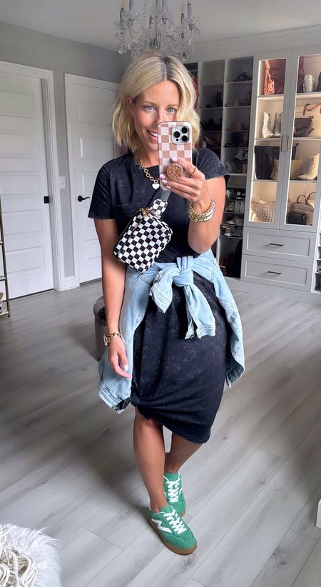 I love a good t-shirt dress and sneakers!!! I also love the mineral wash of this dress!
Dress size small
Sneakers TTS 

#LTKstyletip #LTKfindsunder50 #LTKsalealert