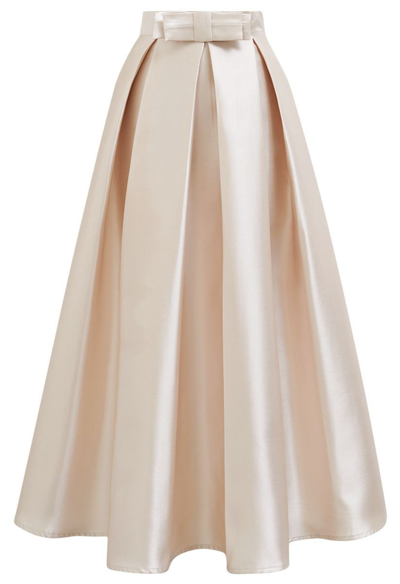 Luxurious Night Bowknot Pleated A-Line Skirt for Cocktail Parties & Formal Events | Chicwish
