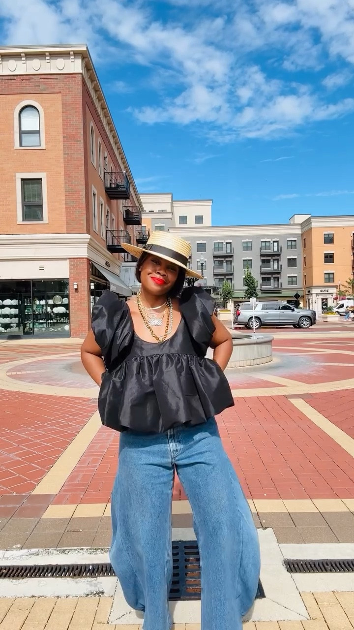 Hey girl!! Girls dinner tonight and ya know I had to do some denim! These @awake_mode jeans are still a fav and I love the shape of them along with this @kikavargas_ top! Fun shapes happening! What y’all think?

Why did my son ask me, “Is that shirt supposed to be like that or did you have an impulsive moment with scissors?” I’m like boy, I wish I could make a shirt look like this - it’s supposed to look like this! 😂 
•
•
#styleoverforty #styleinsta #edgystyle #jewelrystyle #denimstyles