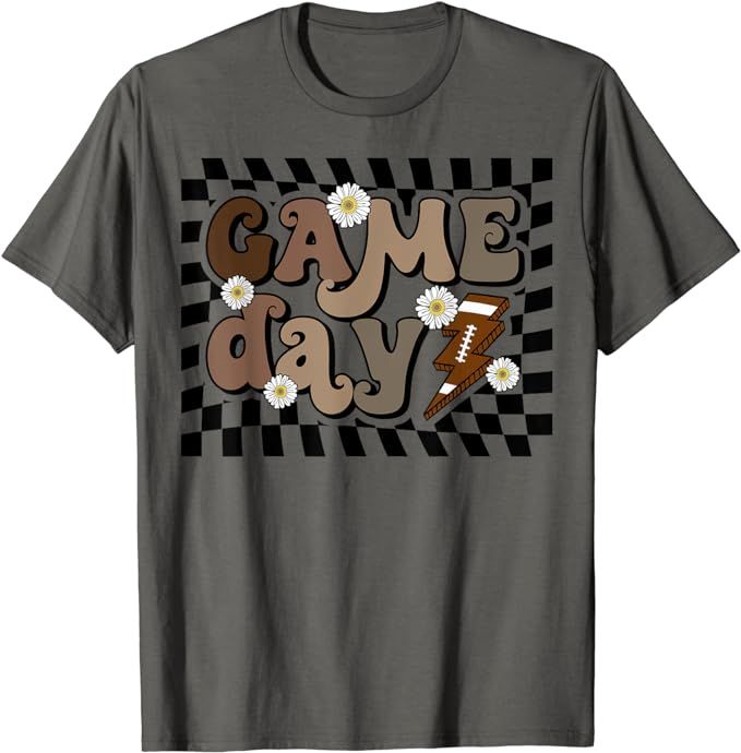 Funny High School Football Game Day Lightning Checkerboard T-Shirt | Amazon (US)