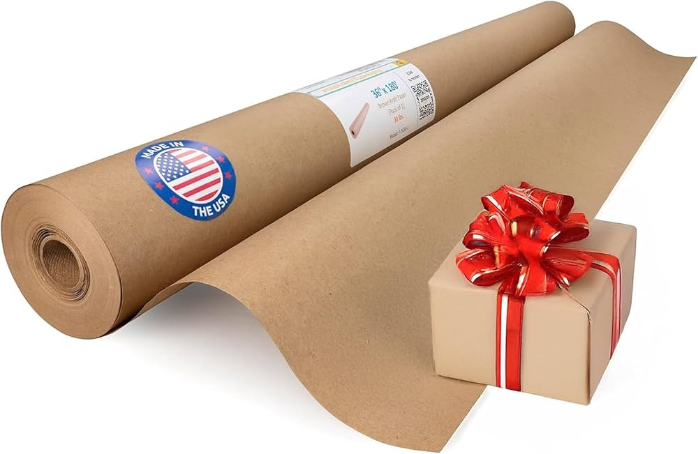 IDL Packaging 36" x 2160" (180 ft) Brown Kraft Paper Roll, 30 lbs - Quality Paper for Packing, Mo... | Amazon (US)