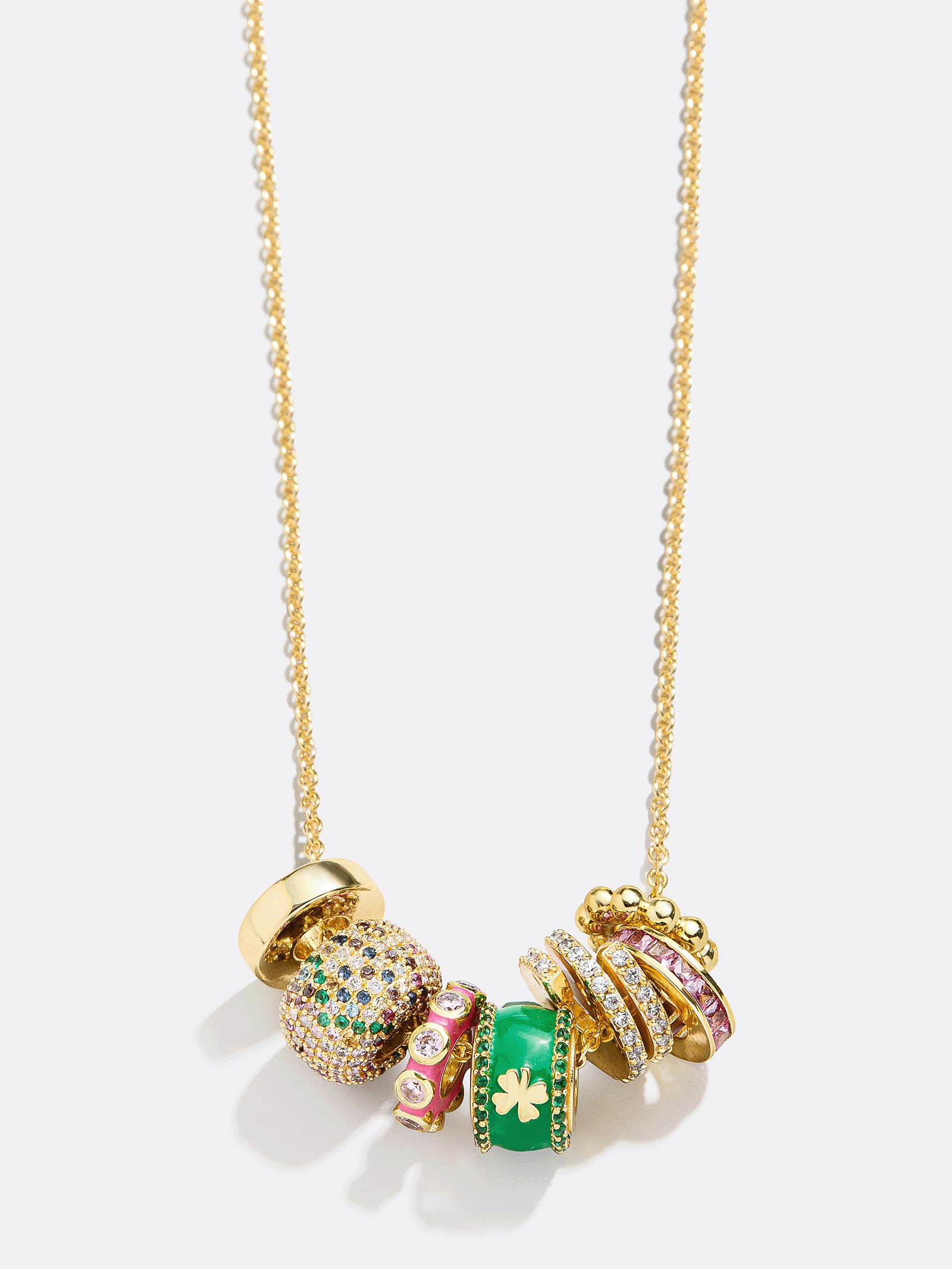 Custom Bead Charm Necklace - Gold | BaubleBar (US)