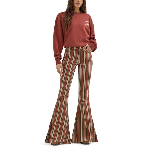 Wrangler Women's x Lainey Wilson Clay Denay Stripe Bell Bottom, Henna | Amazon (US)