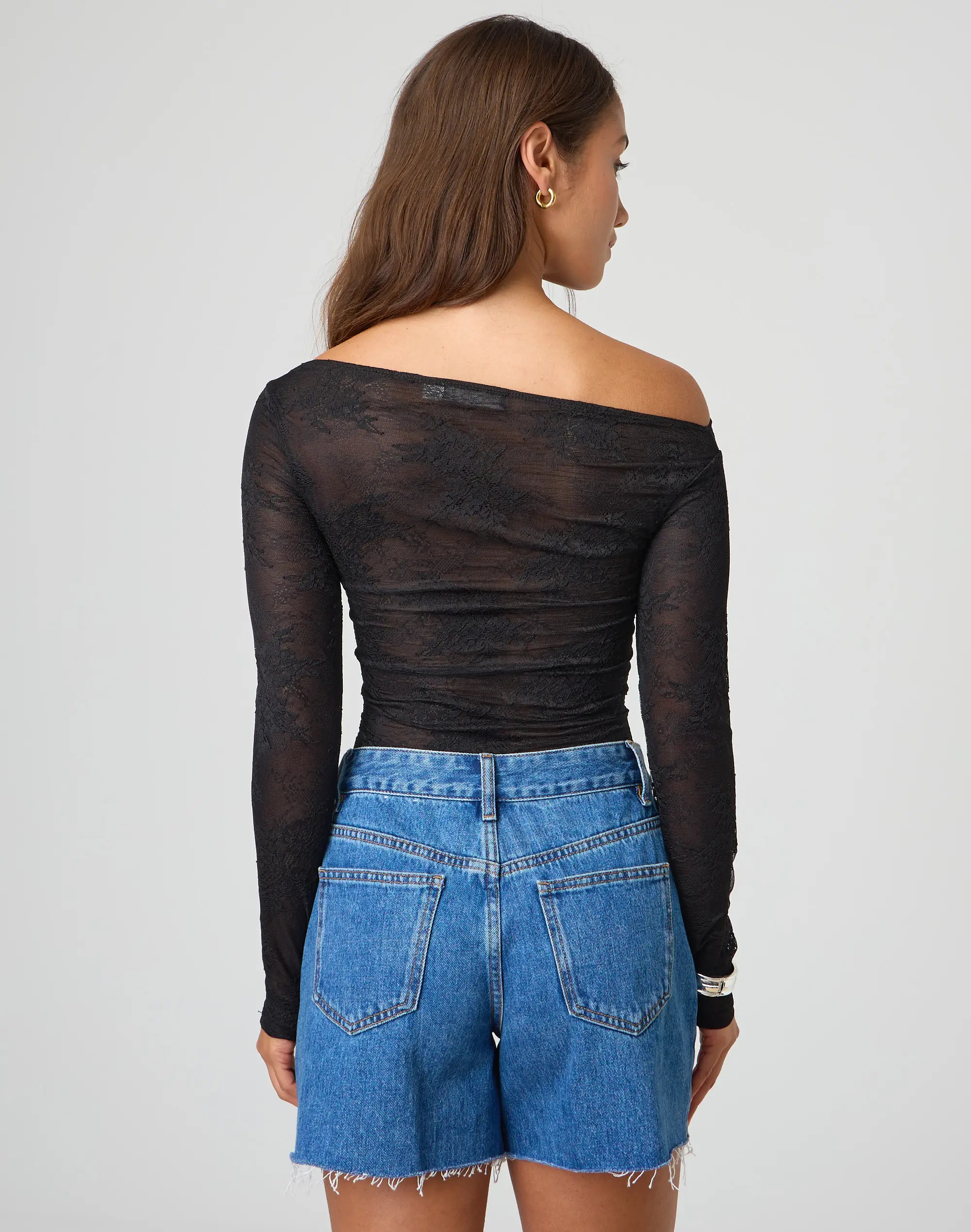 Lace Off Shoulder Long Sleeve Top | Glassons (Australia)